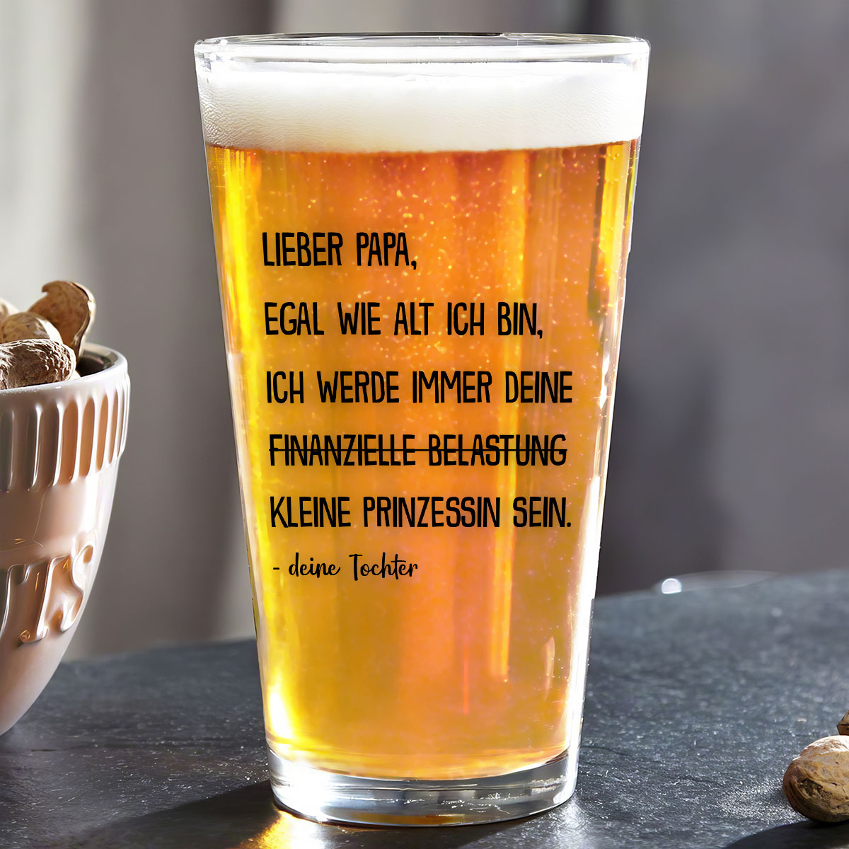 Immer deine finanzielle Belastung - Personalisiertes Bierglas - Lustiges Vatertag Geschenk fr Papa von Tochter