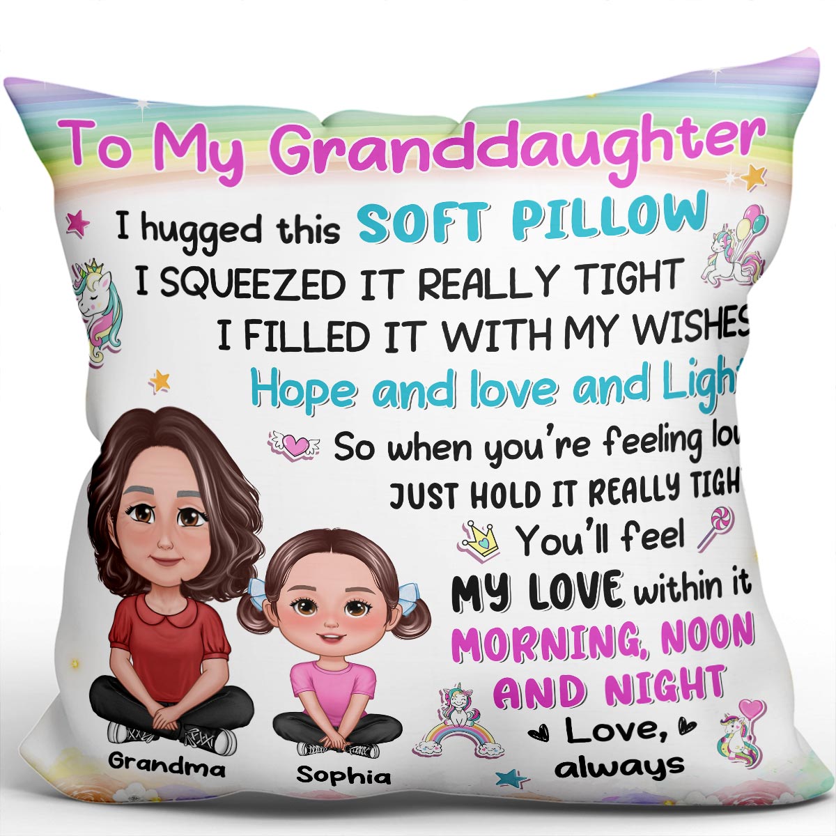 To My Granddaughter Grandson Crossed Legs Grandma Kid Personalized Pillow