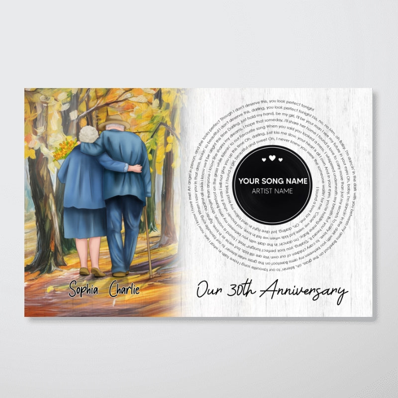 I Want To Grow Old With You Song Lyrics Art Personalized Poster, Anniversary Gift For Him, For Her