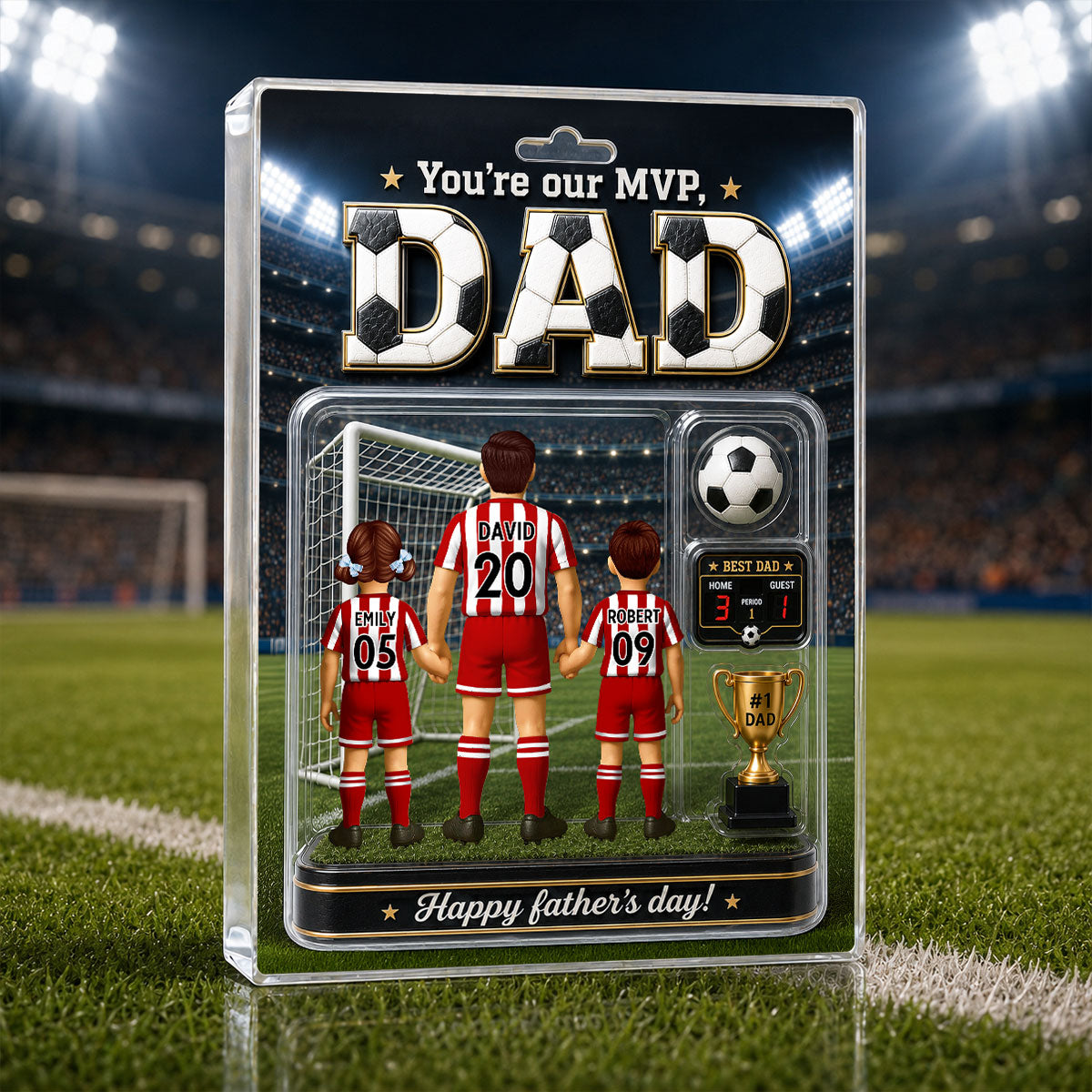 You Are Our MVP Soccer Dad, Custom Action Figure - Personalized Acrylic Block Plaque - Gift for Dad, Husband