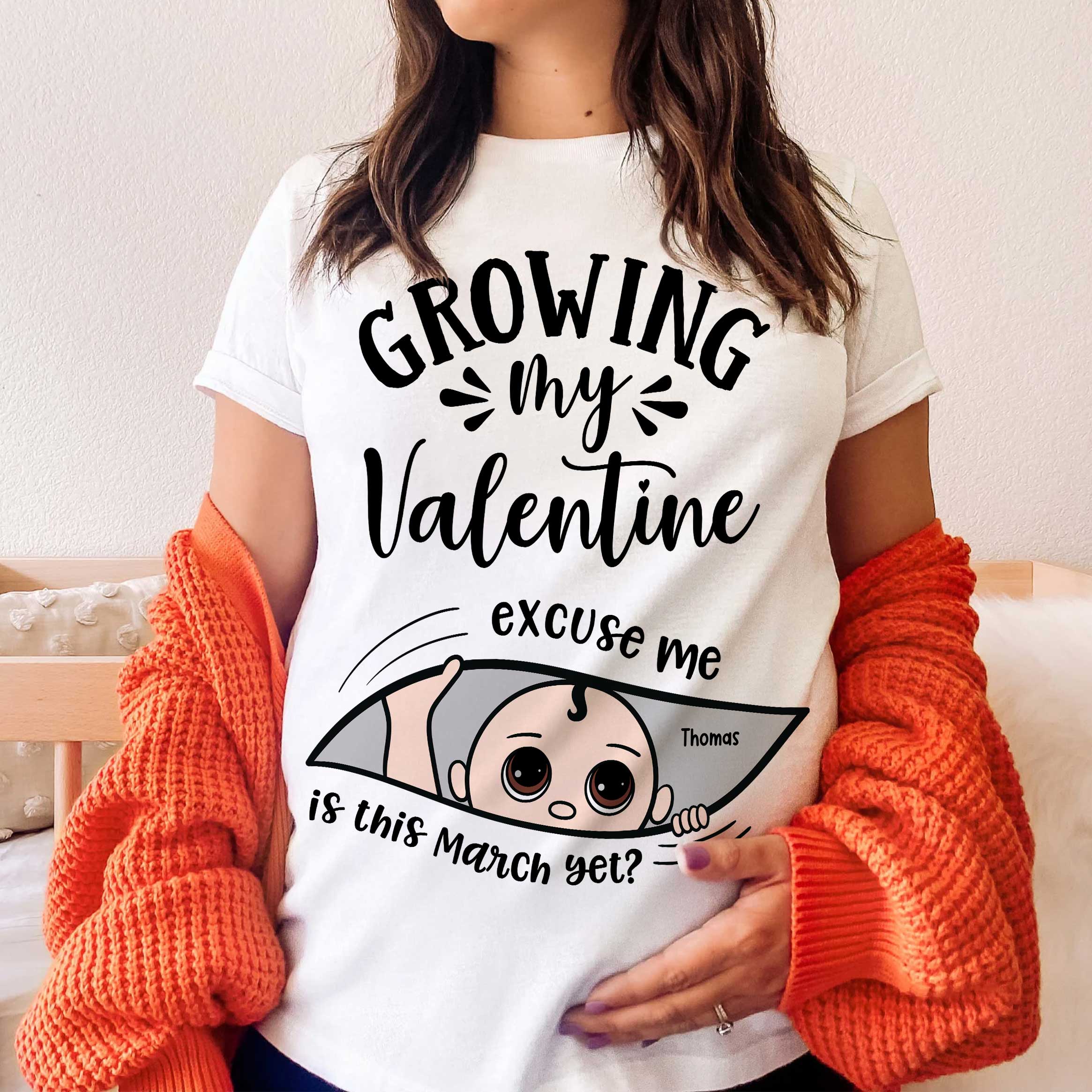 Growing My Cute Baby Excuse Me Is It Yet Personalized Shirt, Gift For Expecting Mom, Pregnancy Announcement, Baby Reveal