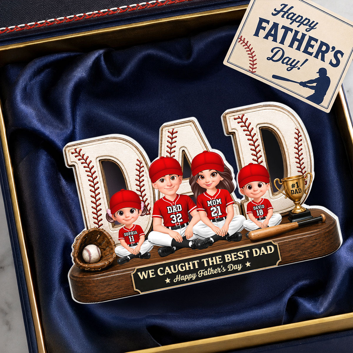Baseball Legend Daddy's Dream Team - Personalized Acrylic Block Plaque - Gift For Dad