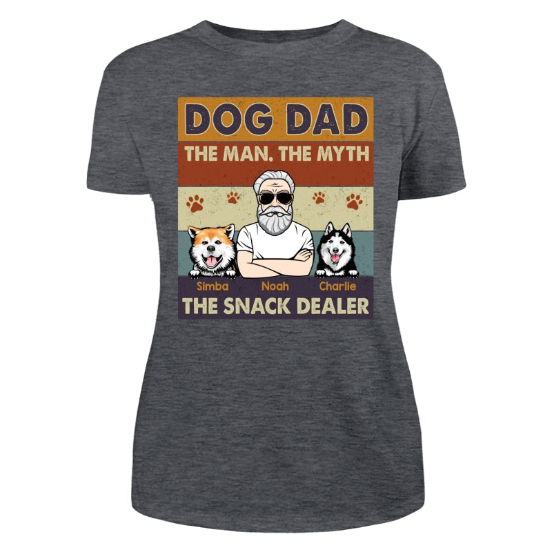 Dog Dad The Man The Myth The Snack Dealer Retro Personalized Shirt