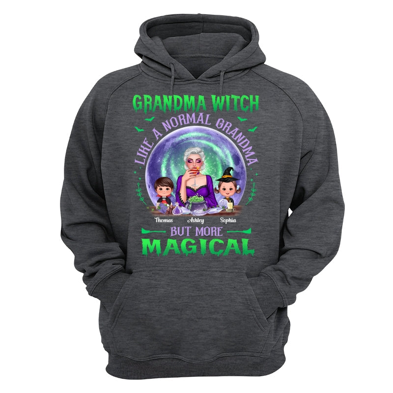 Halloween Grandma Mom Kids Green Purple Moon Personalized Shirt