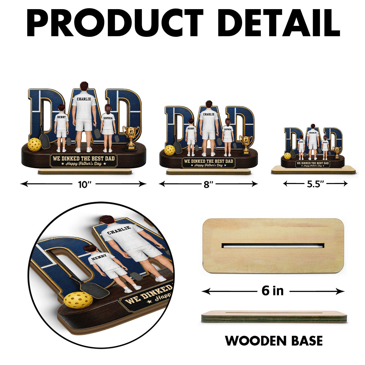 Pickleball Dad Legend We Dinked The Best Dad - Personalized 2-Layered Wooden Plaque - Gift For Dad, Husband Pickleball Lovers