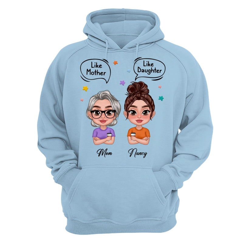 Like Mother Like Daughter Text Bubble Doll Women Thick Lips Personalized Shirt