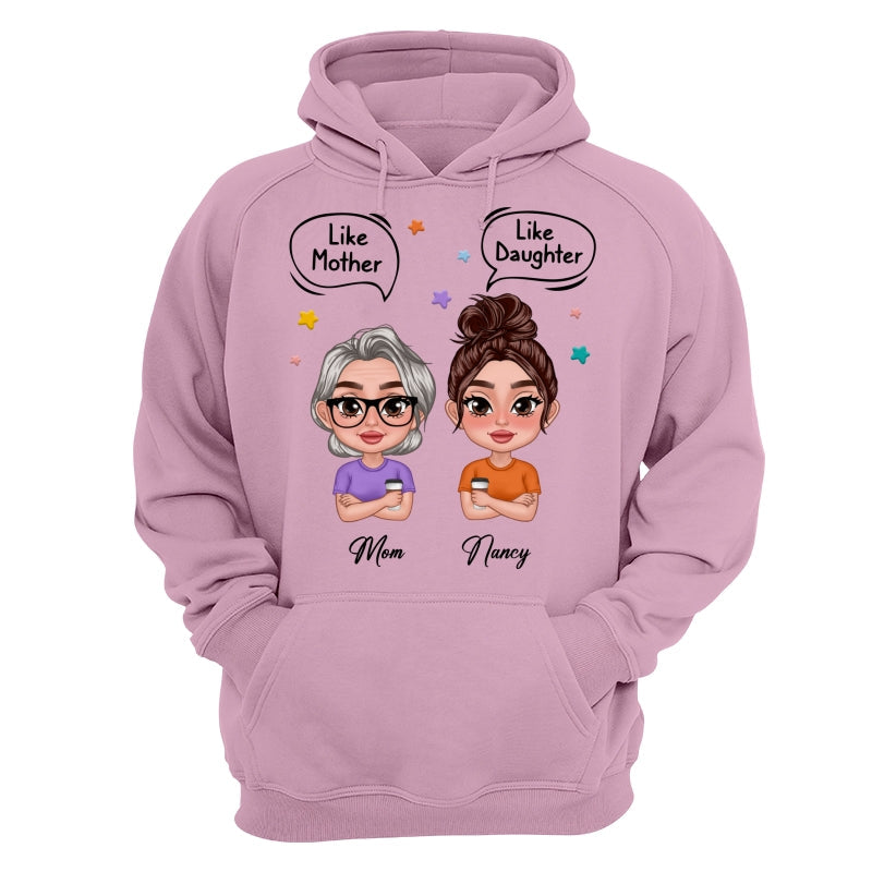 Like Mother Like Daughter Text Bubble Doll Women Thick Lips Personalized Shirt