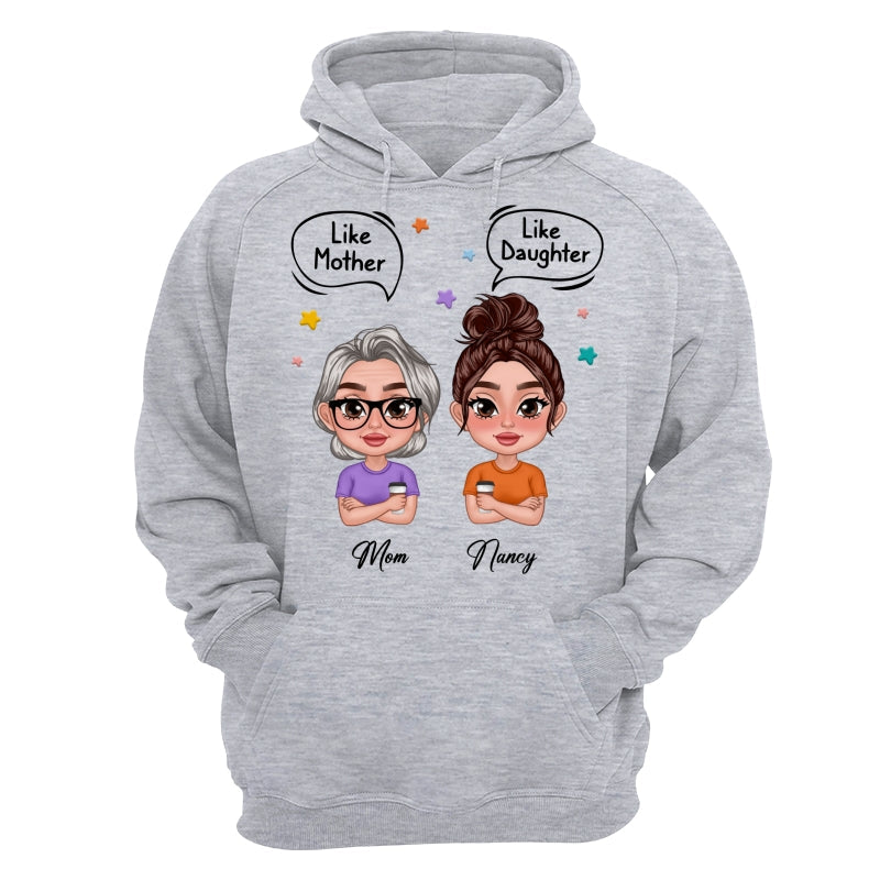 Like Mother Like Daughter Text Bubble Doll Women Thick Lips Personalized Shirt
