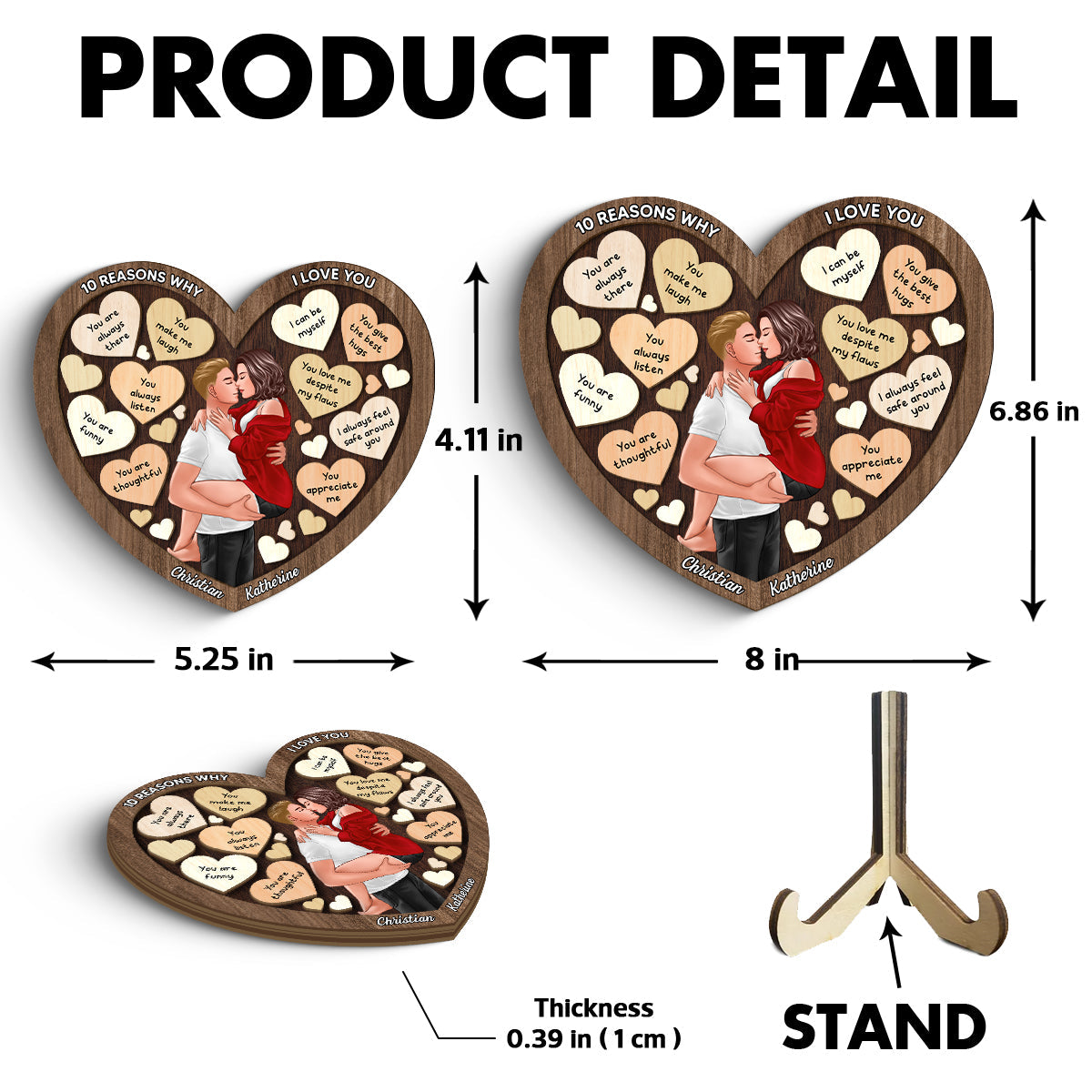Couple Kissing Passionate In Heart Reasons Why I Love You, Gift For Him, For Her