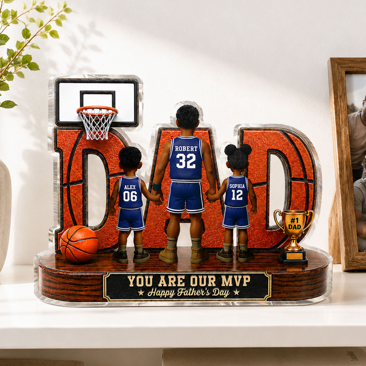 Basketball Dad Legend You Are Our MVP - Personalized Acrylic Block Plaque - Gift For Dad, Husband, Basketball Fans