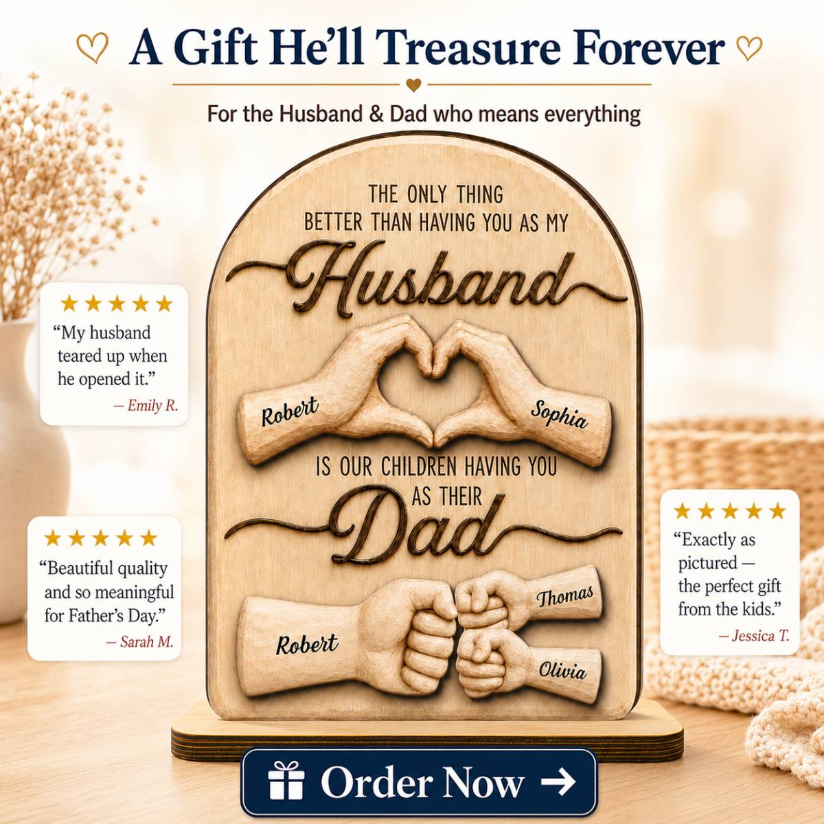 Sentimental Rustic The Only Thing Better Than Having You As Husband - Personalized 2-Layered Wooden Plaque - Heartfelt Gift For Husband, Dad