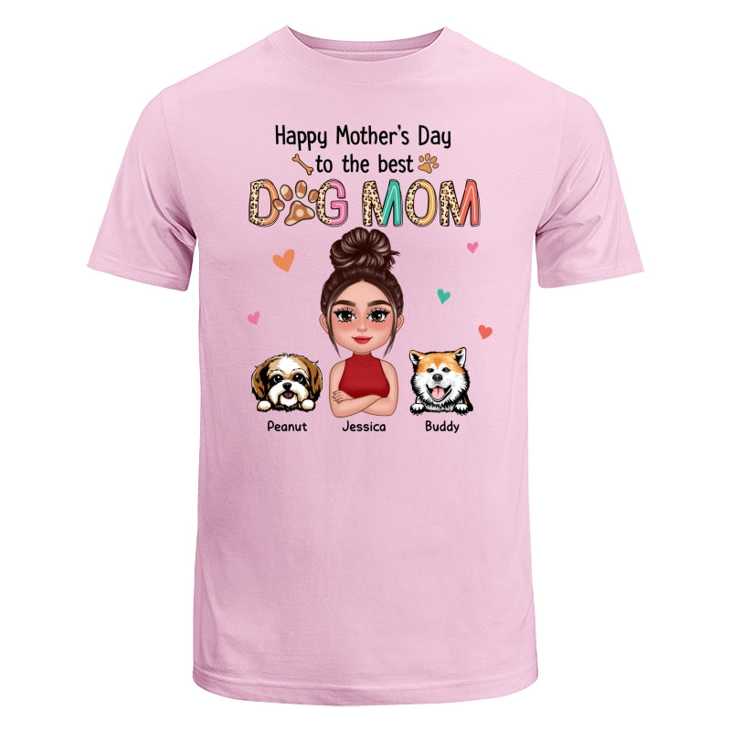 Happy Mother‘s Day To The Best Dog Mom Colorful Leopard Pattern Personalized Shirt