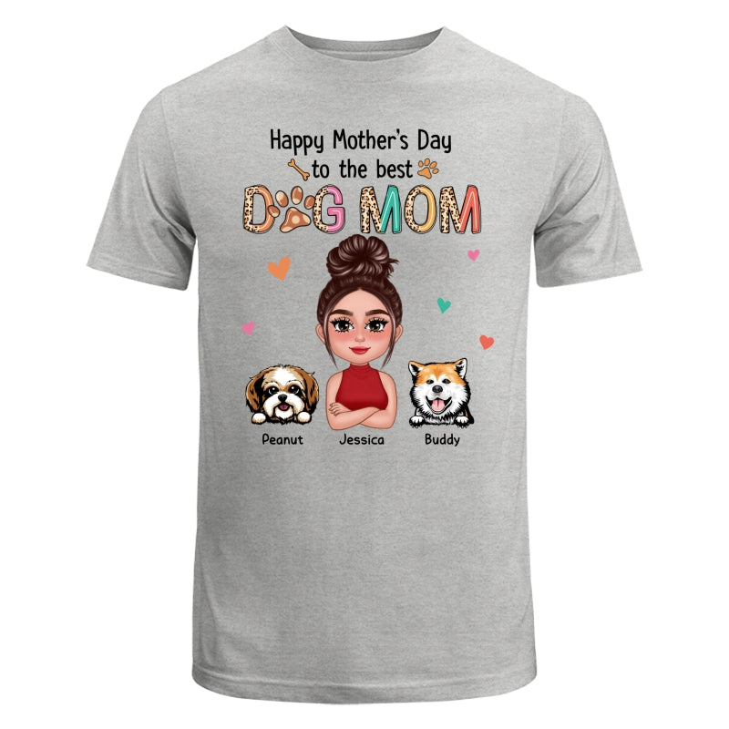 Happy Mother‘s Day To The Best Dog Mom Colorful Leopard Pattern Personalized Shirt