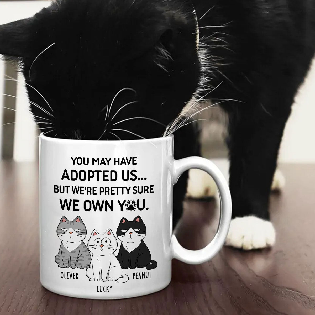 You May Have Adopted Me But Pretty Sure I Own You, Funny Personalized Ceramic Mug For Pet Lovers, Gift For Him, Gift For Her