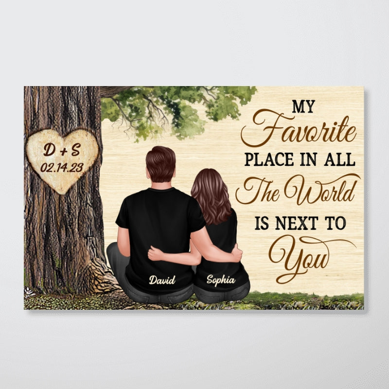 Personalized Couple Poster, Favorite Place Is Next To You, Gift, Anniversary Gift for Couples, for Him, for Her
