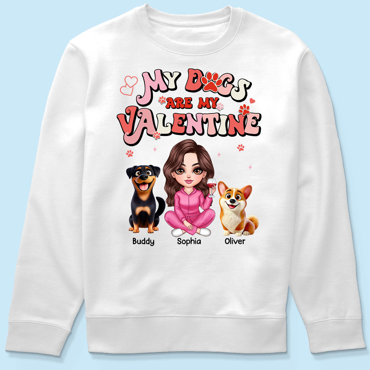 Personalized Shirt For Dog Mom, My Dogs Are My Valentine