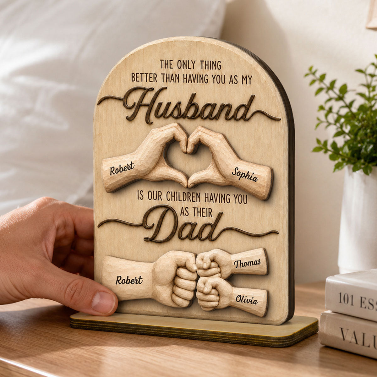 Sentimental Rustic The Only Thing Better Than Having You As Husband - Personalized 2-Layered Wooden Plaque - Heartfelt Gift For Husband, Dad