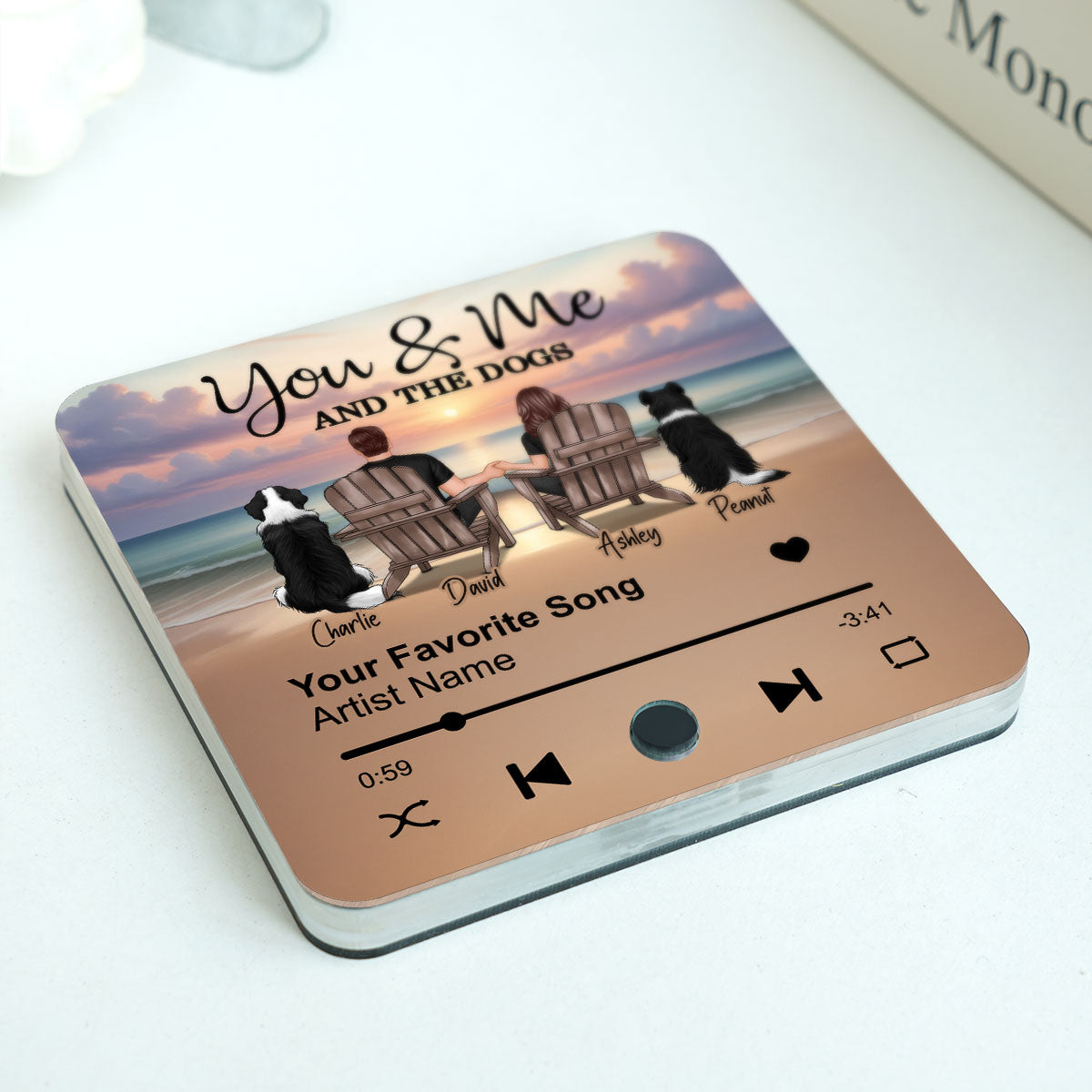 Couple You Me And The Dogs Cats Personalized Music Fridge Magnet, Heartfelt 2025 Gift For Couple, Dog Lovers, Cat Lovers, Pet Lovers