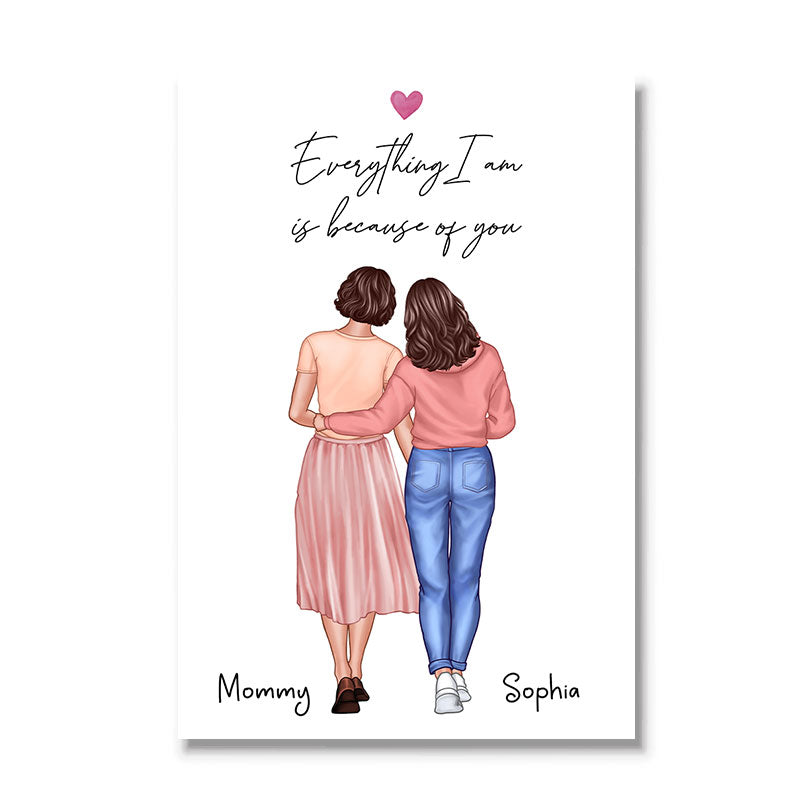 Everything I Am Is Because Of You Gift Personalized Poster
