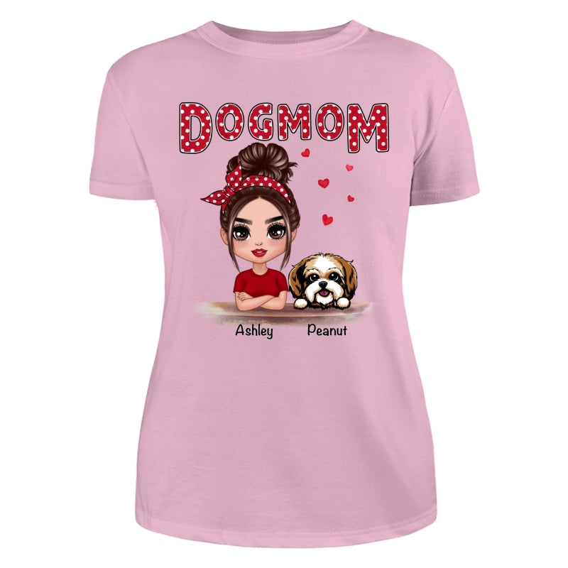Polka Dot Doll Dog Mom Personalized Shirt
