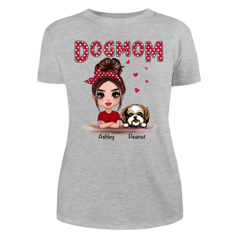 Polka Dot Doll Dog Mom Personalized Shirt