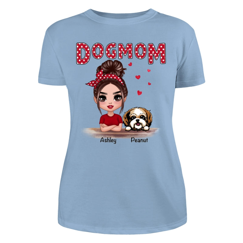Polka Dot Doll Dog Mom Personalized Shirt