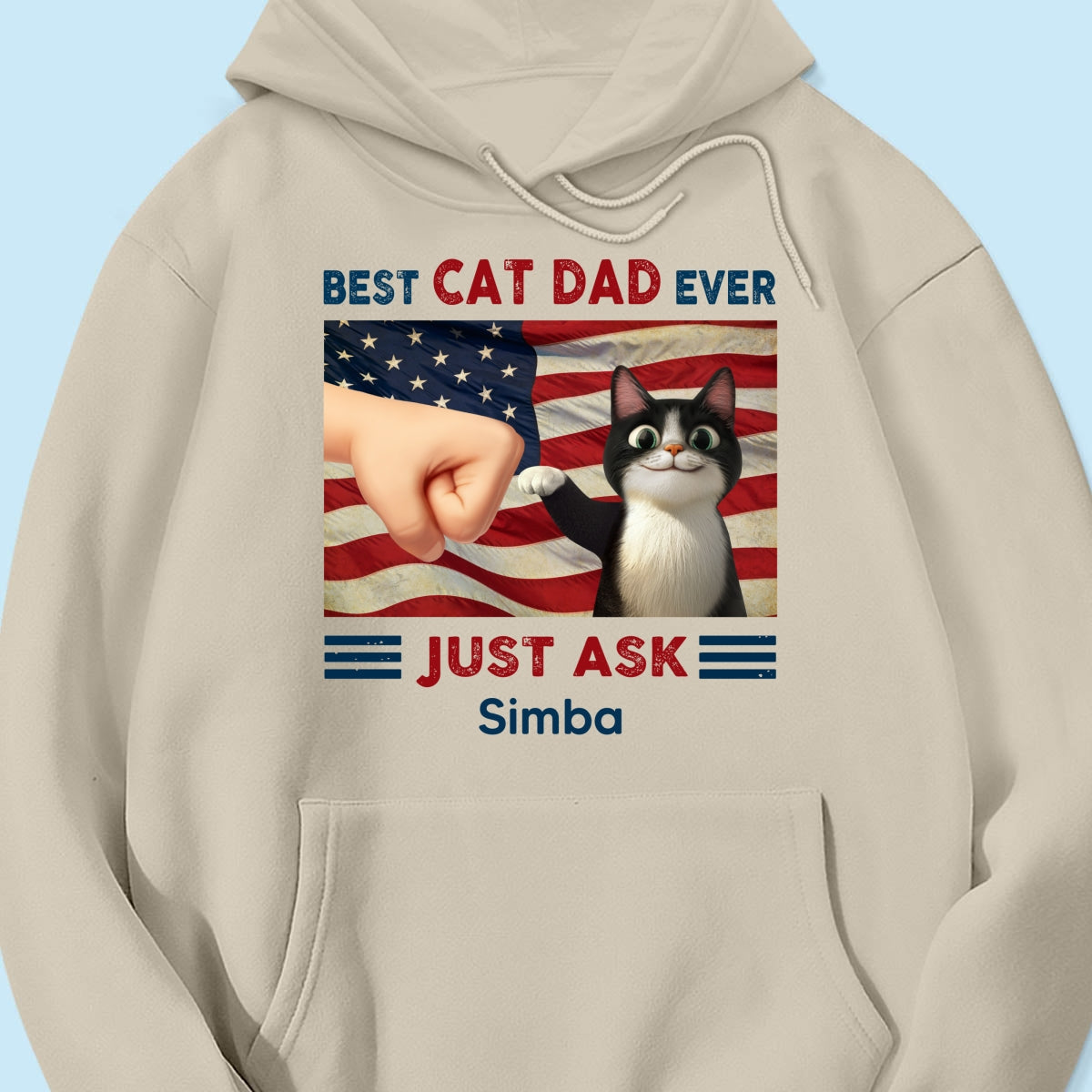 Best Cat Dad Ever Just Ask Nation Flag 4th of July Personalized Shirt