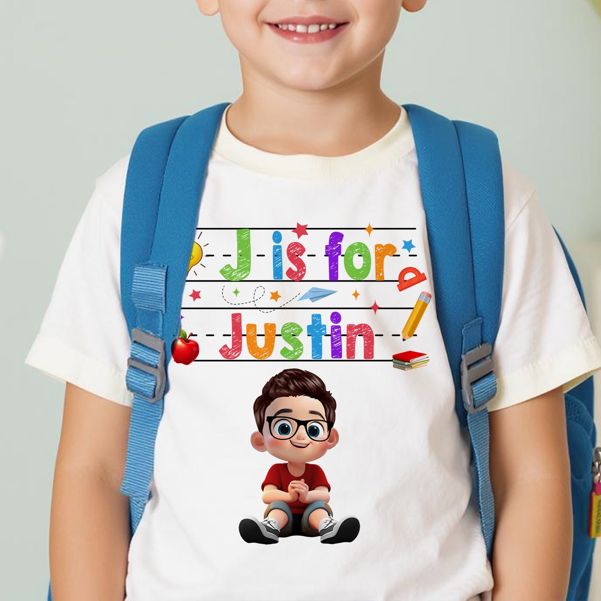 Custom Name Back To School Kids Shirt, Personalized Alphabet Kids Shirt
