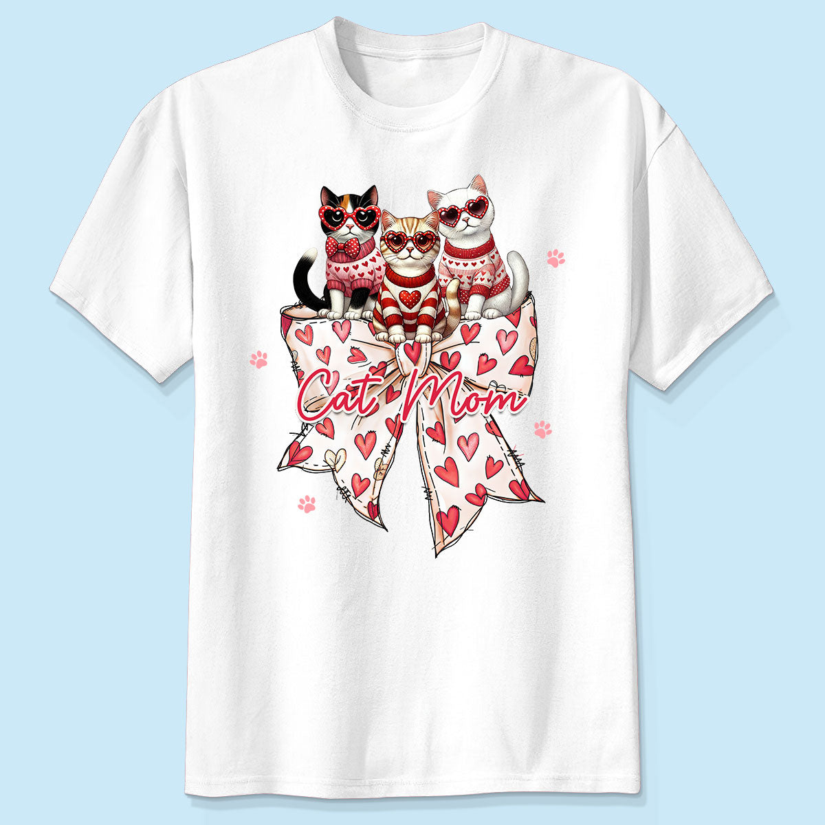 Coquette Bow Cat Personalized Shirt, Gift for Cat Moms
