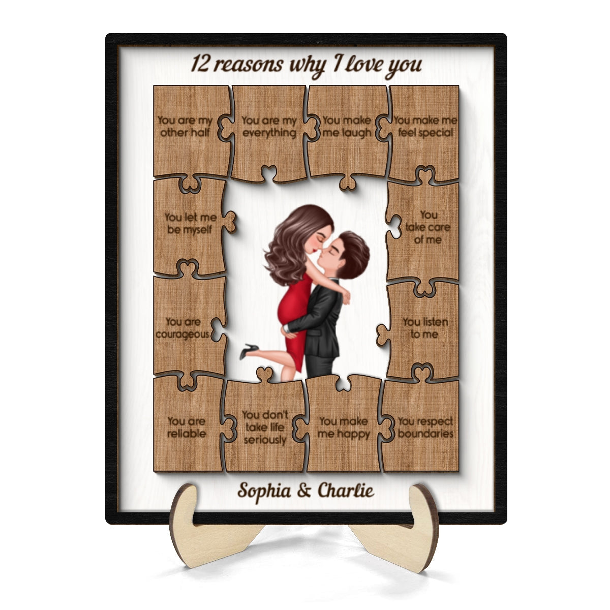 The Reasons Why I Love You Gift For Him For Her Personalized 2-layer Wooden Plaque