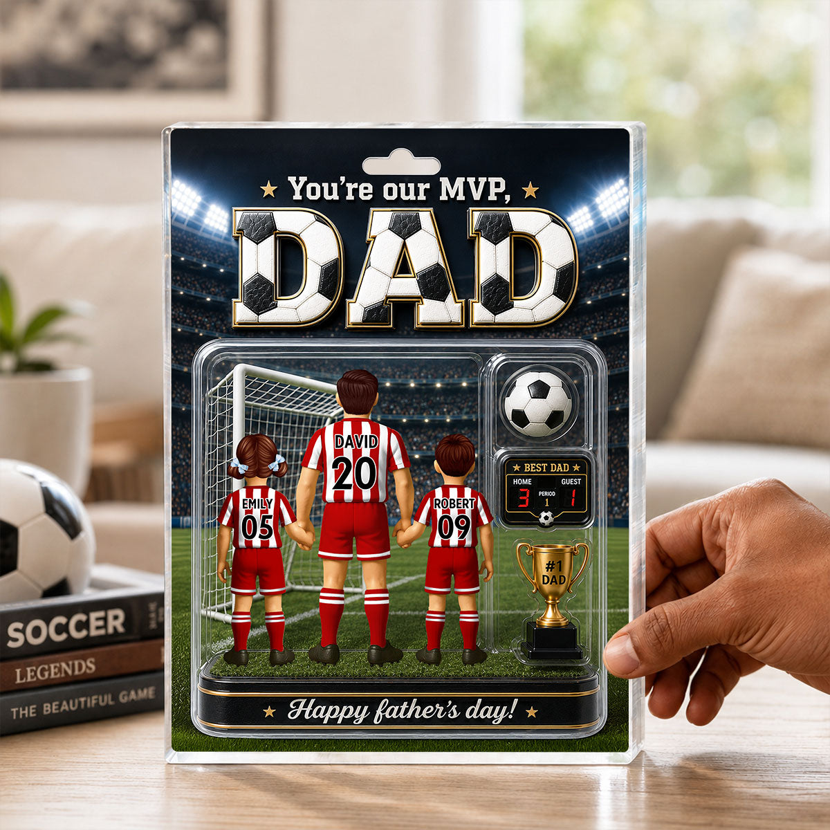 You Are Our MVP Soccer Dad, Custom Action Figure - Personalized Acrylic Block Plaque - Gift for Dad, Husband