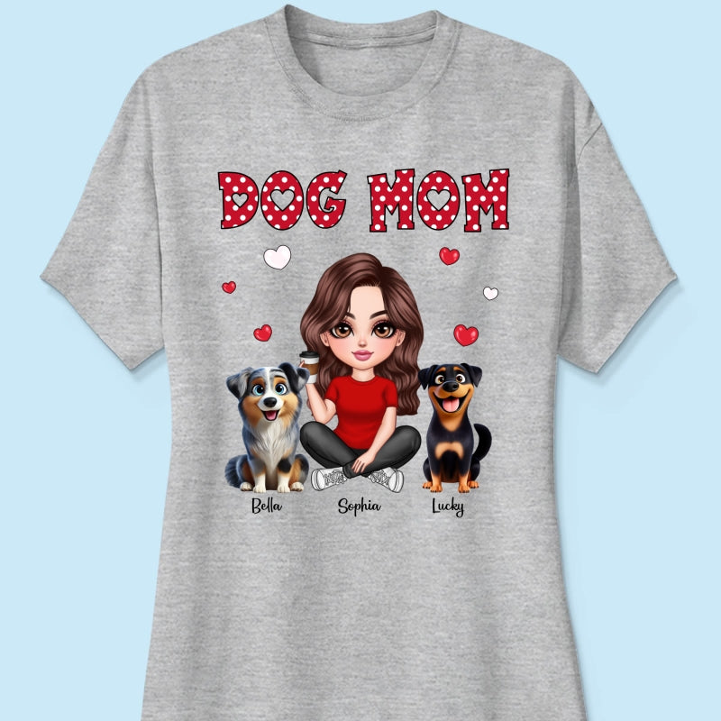 Polka Dot Cute 3D Dog Mom Personalized Shirt
