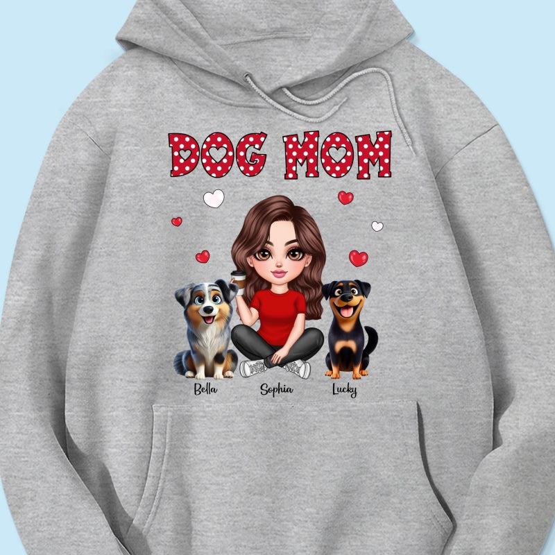 Polka Dot Cute 3D Dog Mom Personalized Shirt