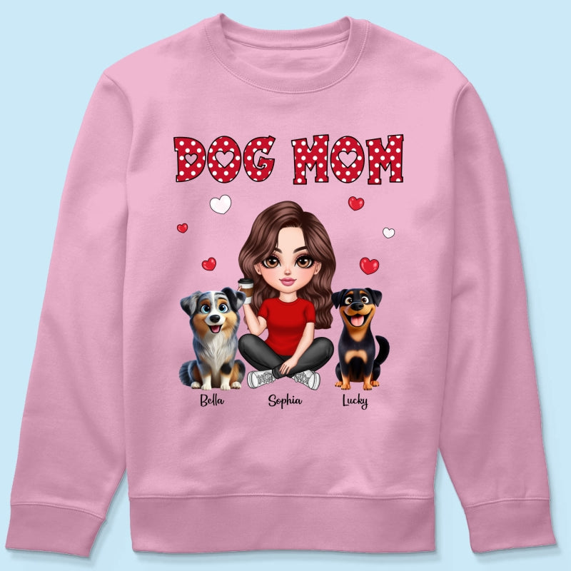 Polka Dot Cute 3D Dog Mom Personalized Shirt