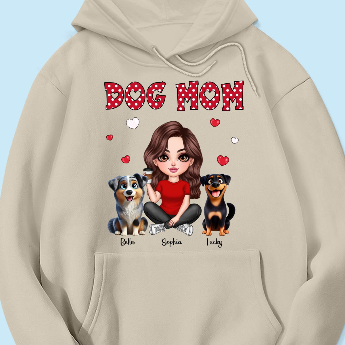 Polka Dot Cute 3D Dog Mom Personalized Shirt