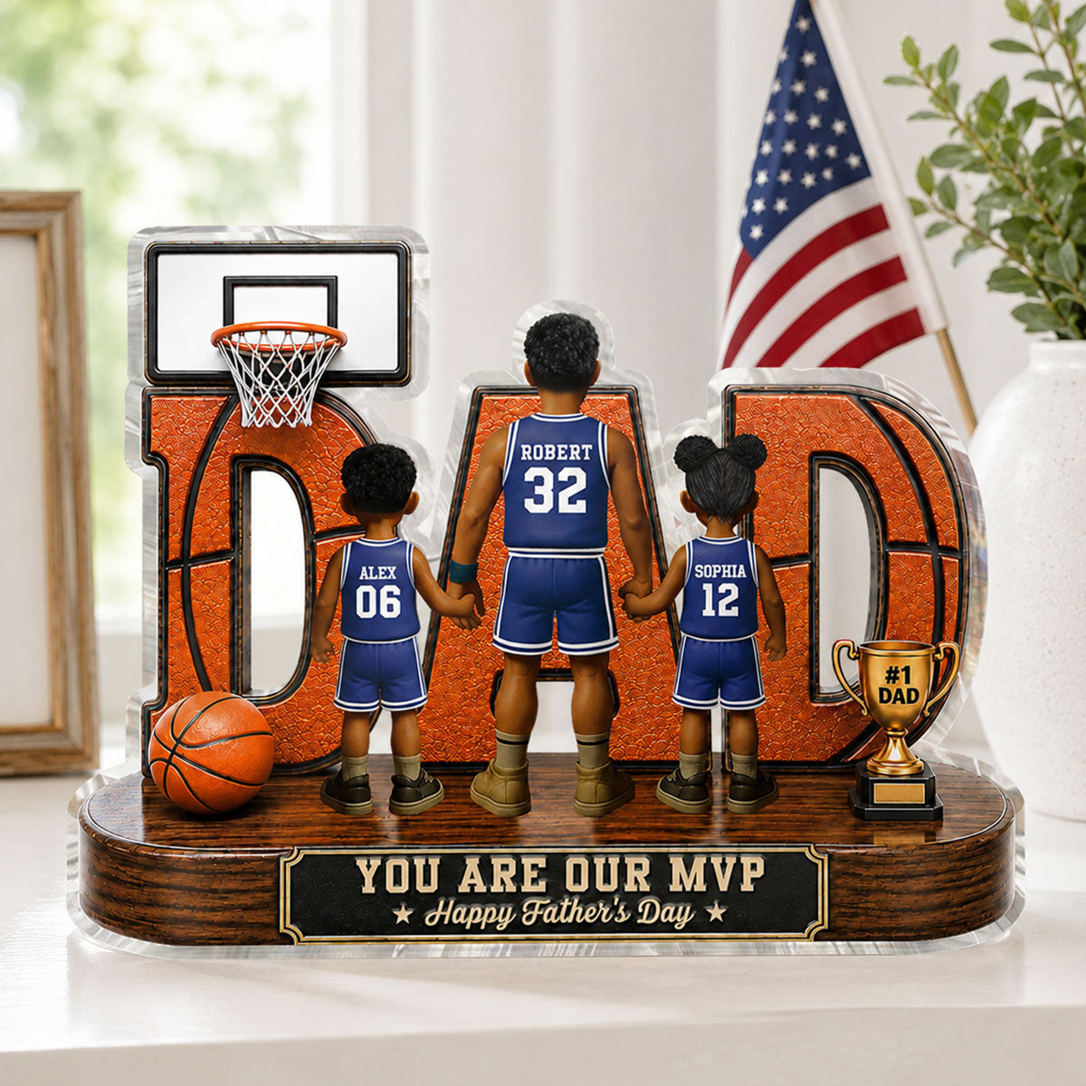 Basketball Dad Legend You Are Our MVP - Personalized Acrylic Block Plaque - Gift For Dad, Husband, Basketball Fans