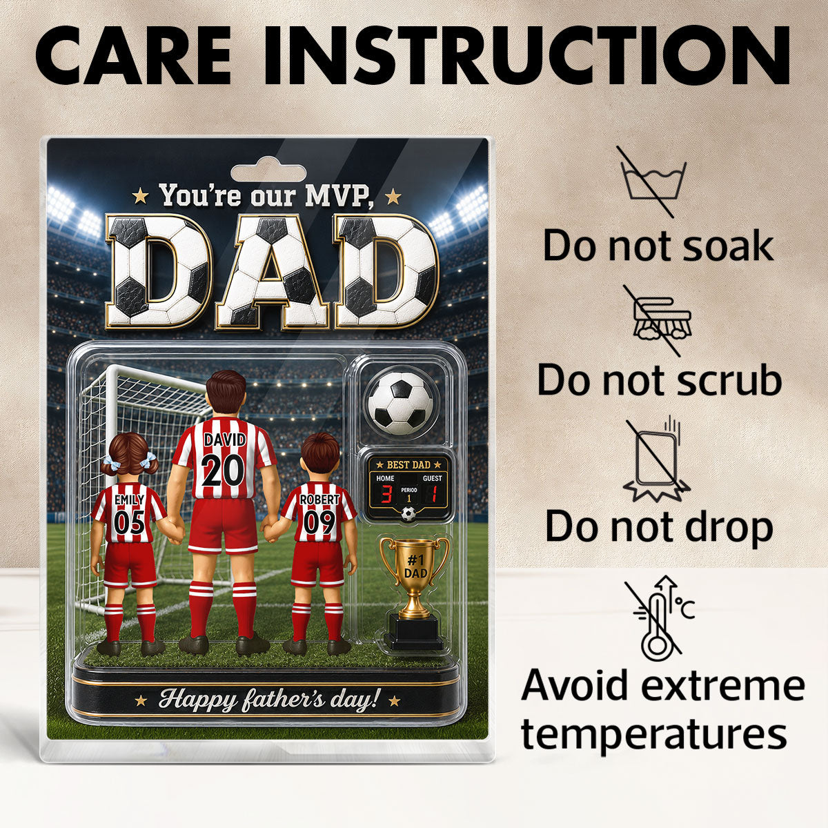 You Are Our MVP Soccer Dad, Custom Action Figure - Personalized Acrylic Block Plaque - Gift for Dad, Husband