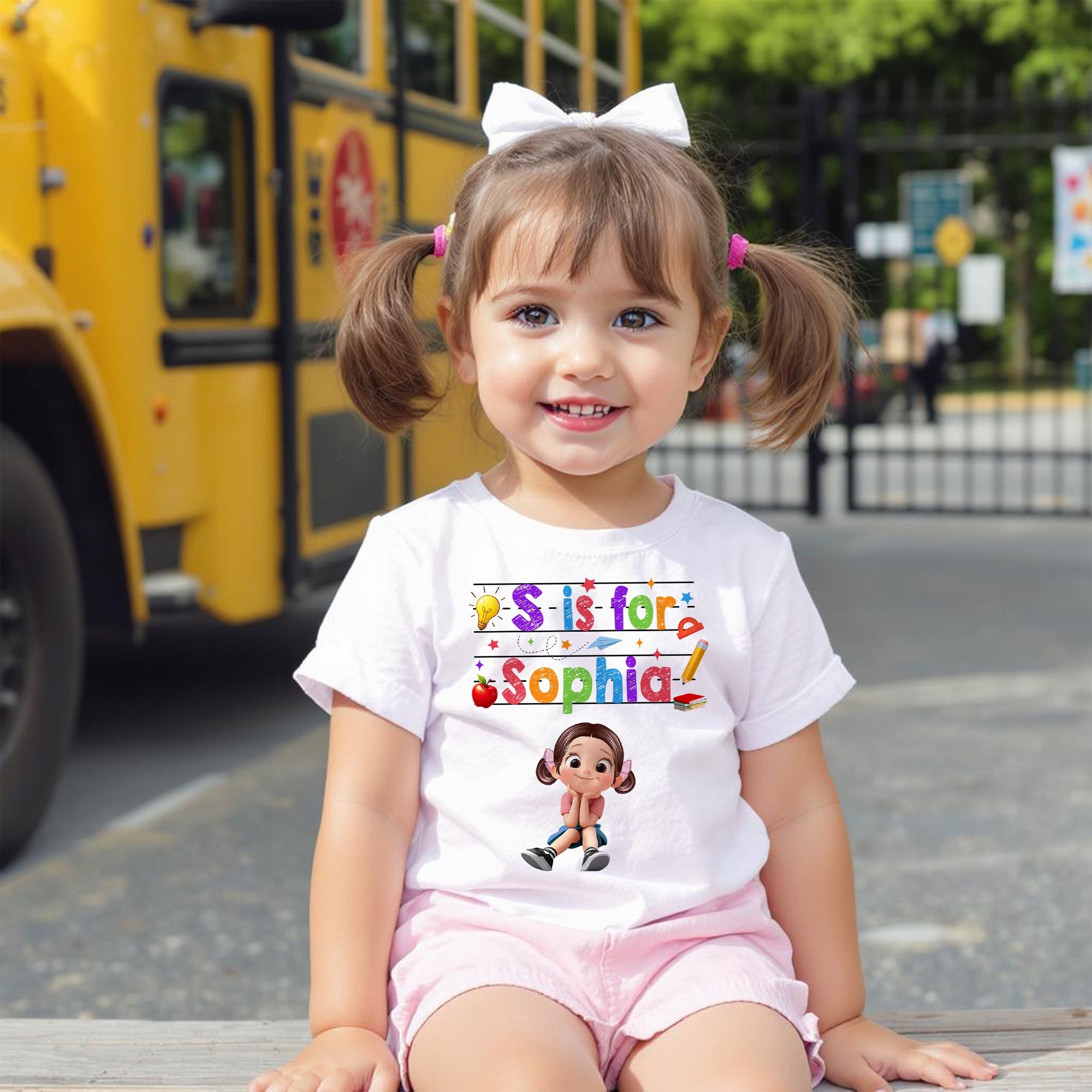 Custom Name Back To School Kids Shirt, Personalized Alphabet Kids Shirt