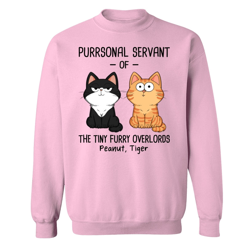 Purrsonal Servant Of Fluffy Cats Funny Expressions Personalized Shirt
