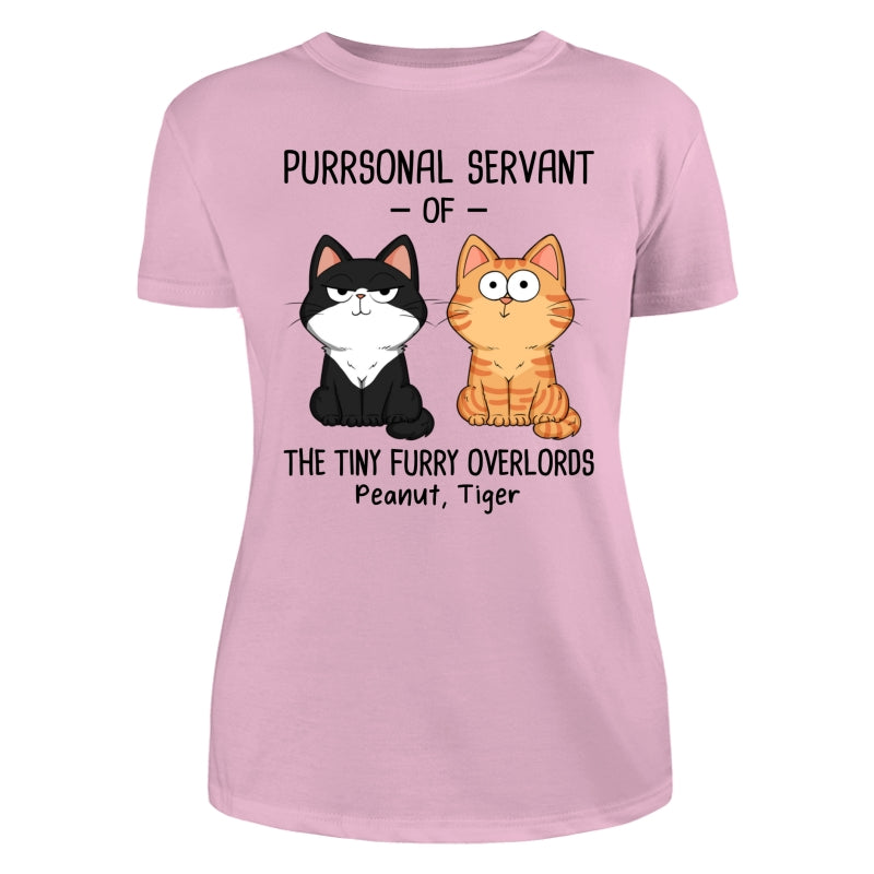Purrsonal Servant Of Fluffy Cats Funny Expressions Personalized Shirt
