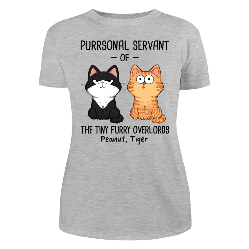 Purrsonal Servant Of Fluffy Cats Funny Expressions Personalized Shirt