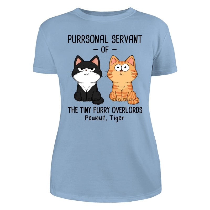 Purrsonal Servant Of Fluffy Cats Funny Expressions Personalized Shirt