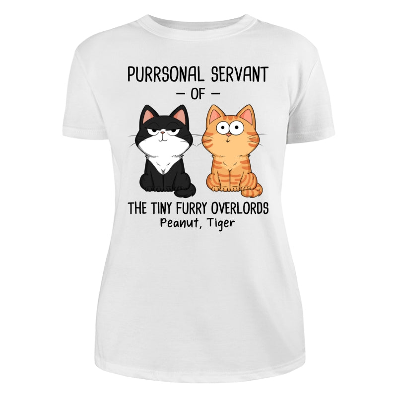 Purrsonal Servant Of Fluffy Cats Funny Expressions Personalized Shirt