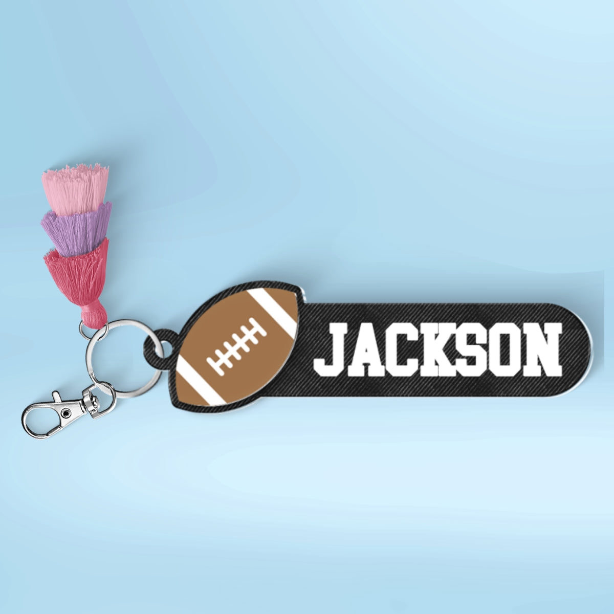 Baseball, Basketball, Softball, Soccer, Football Sports Personalized Keychain, Bag Tag, Name Tag - 2 Layered Acrylic Keychain