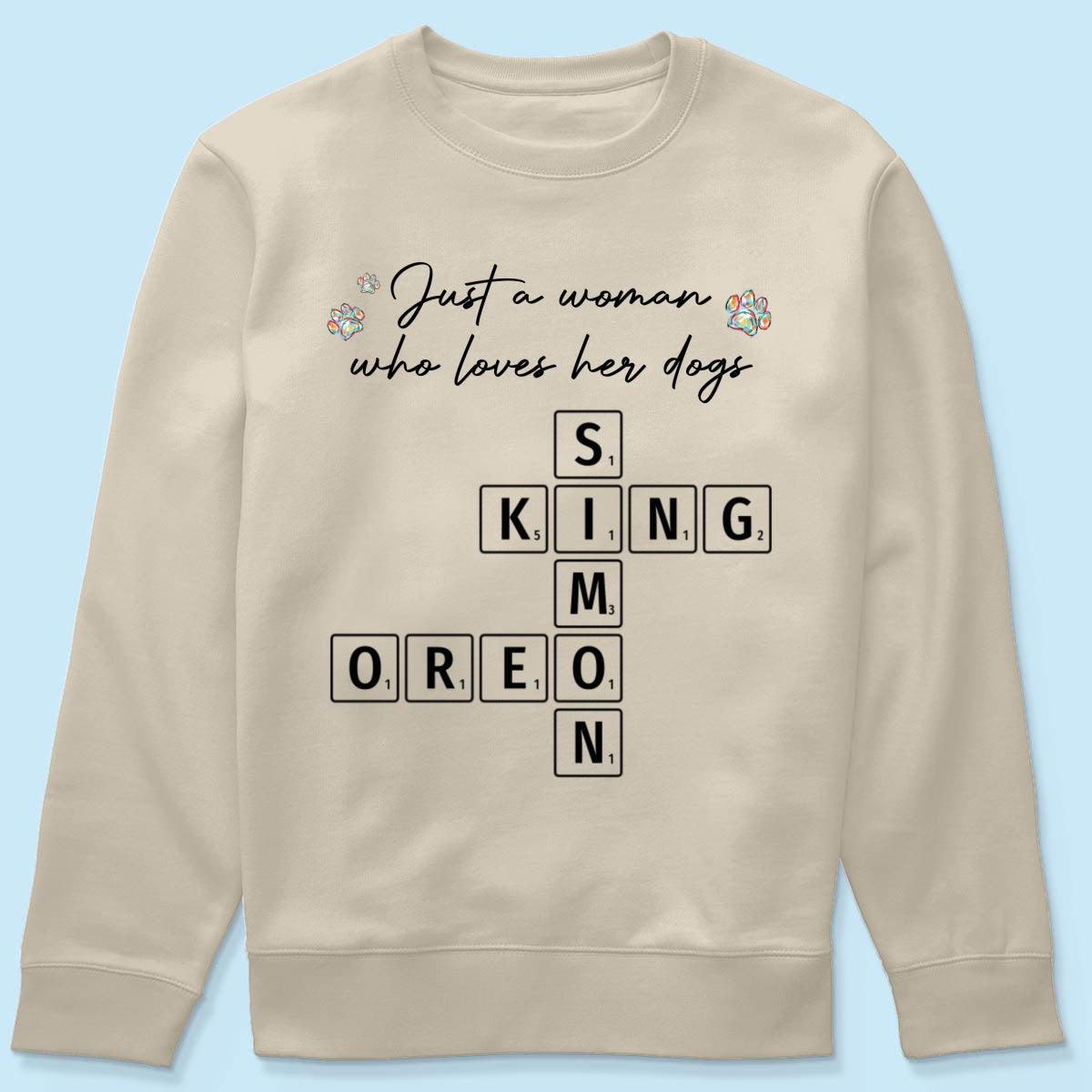 Just A Woman Who Loves Dogs Cats Crossword Puzzle Art Personalized Shirt