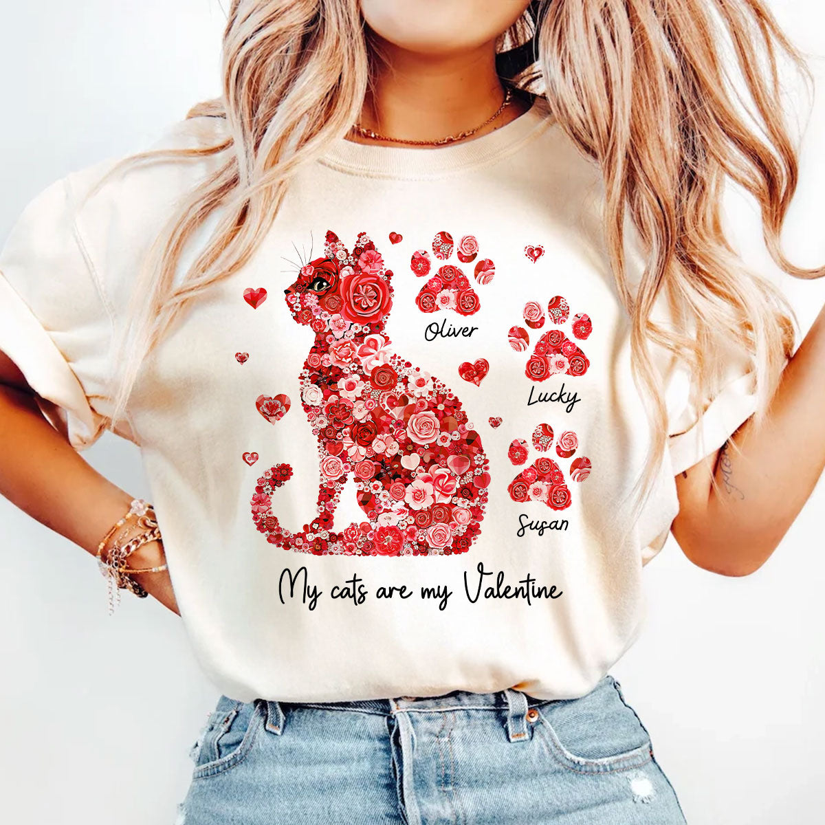 Cat Flower My Cat Is My Personalized Shirt, Gift for Cat Moms