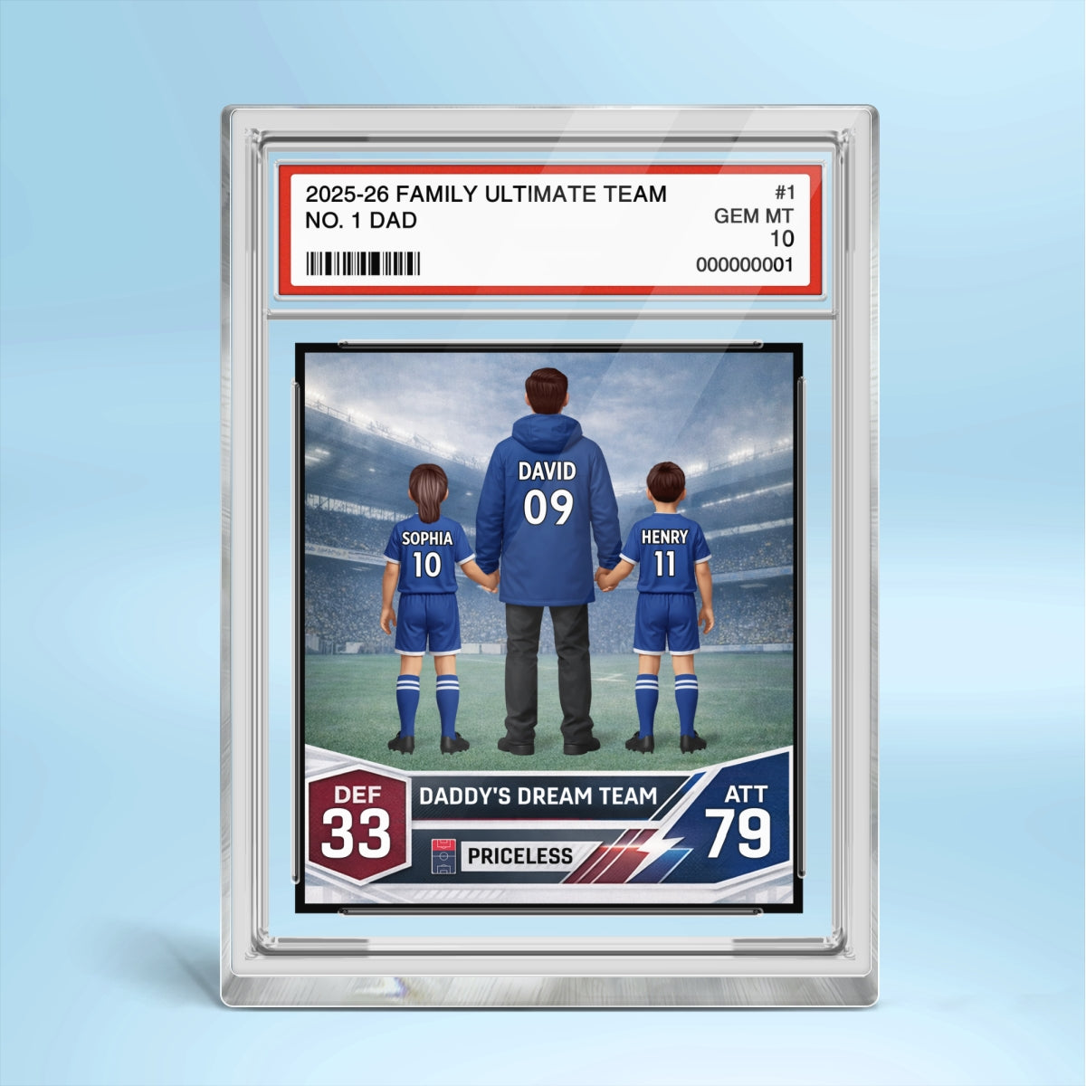 Our Match Of A Lifetime Trading Card - Personalised Acrylic Block Plaque - UK Gift For Football Dad