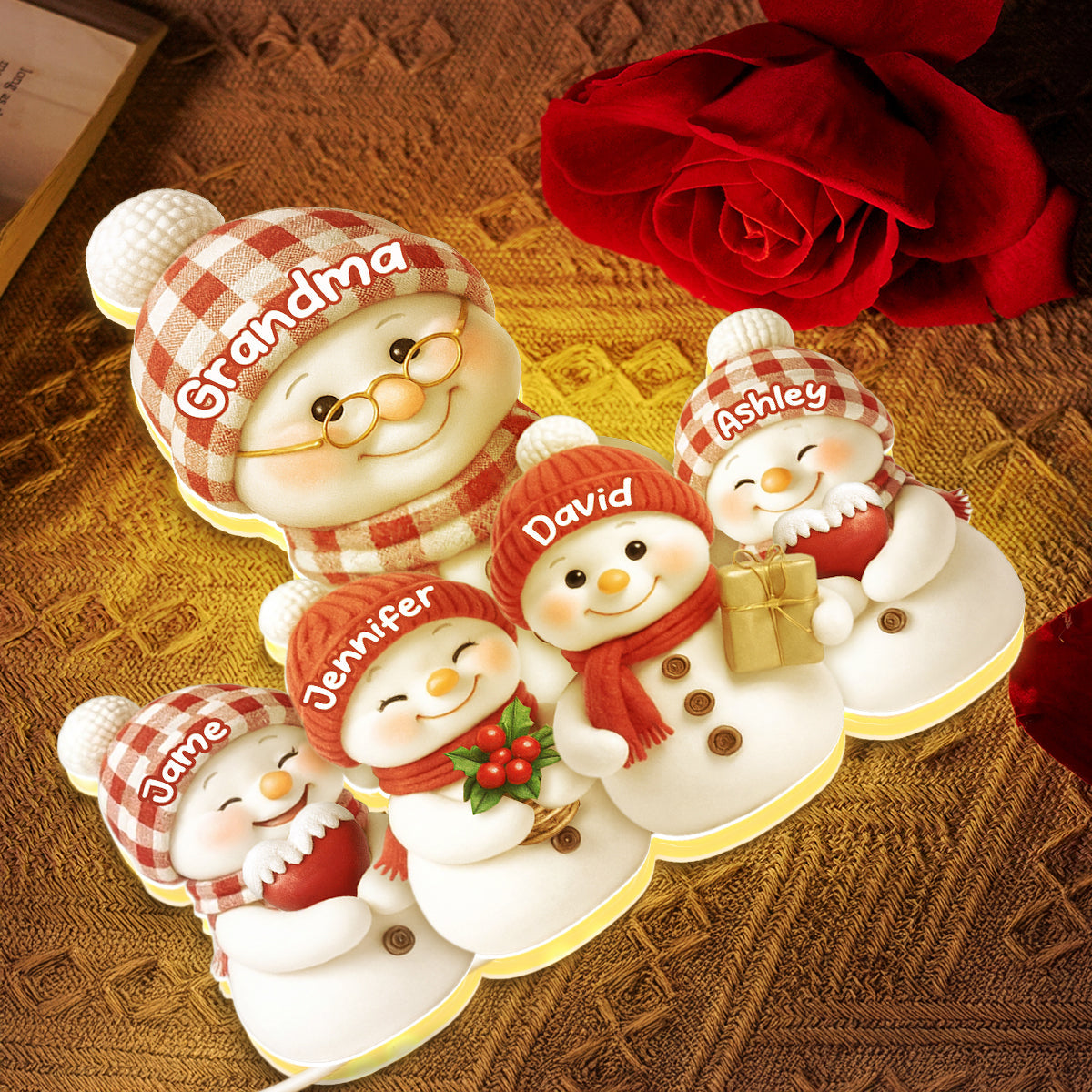 Eternal Glow – Custom Night Light | Heartfelt Christmas Gift for for Grandma, Mom, Family, Couple
