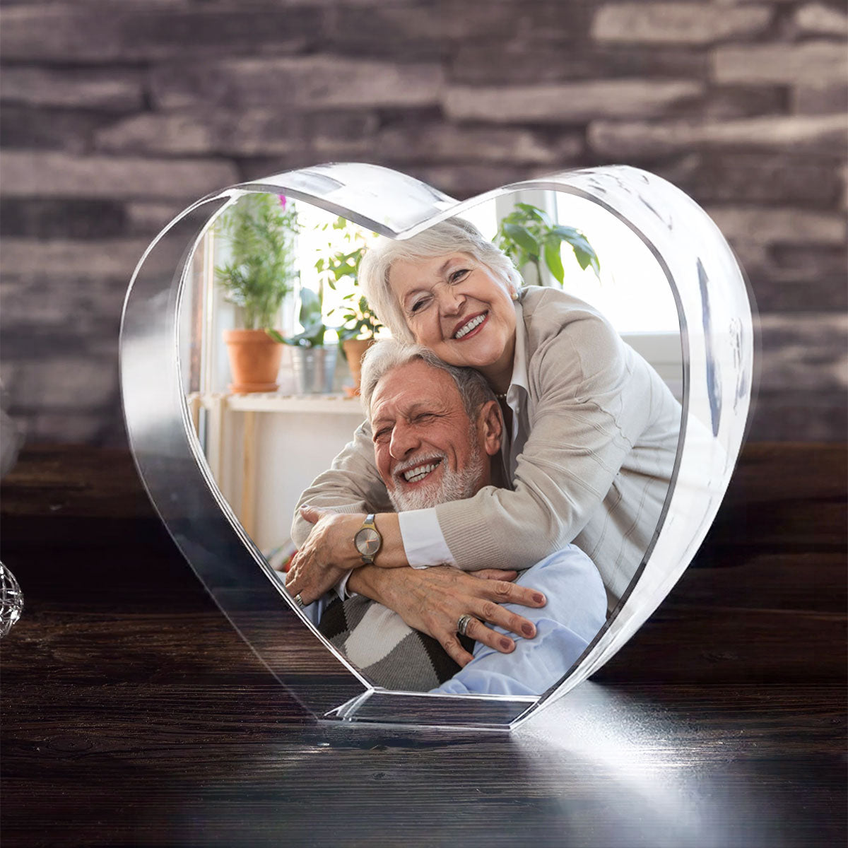 Personalized Photo Print Premium Crystal Heart Led, Created in a Moment, Treasured forever, gift for him, gift for her - Free Shipping included