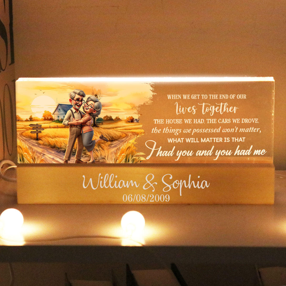 I Had You And You Had Me Happy Old Couple Personalized Acrylic Block LED Night Light, Anniversary For Him, For Her, Husband, Wife